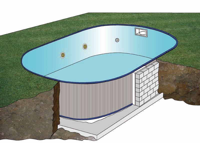 Piscina Enterrada de Aço Madagáscar Oval 500x300x150cm – Kit Completo de Alta Gama