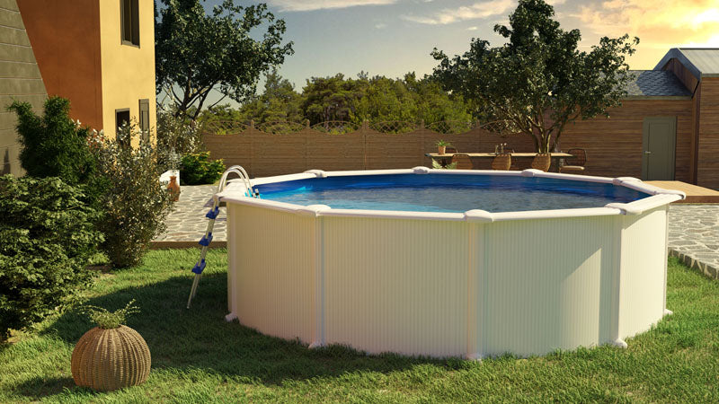 Piscina de Aço Redonda Fidji Branca – Kit Completo de Areia