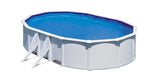 Piscina de Parede de Aço Branca FIDJI Oval 500x300x120cm – Kit Completo com Filtro de Areia