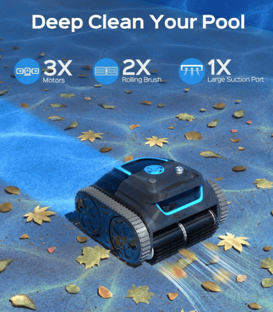 Robot de Piscina Sem Fios Wybot E-TRON Spyder Expert – Fundo e Paredes com Controlo via App