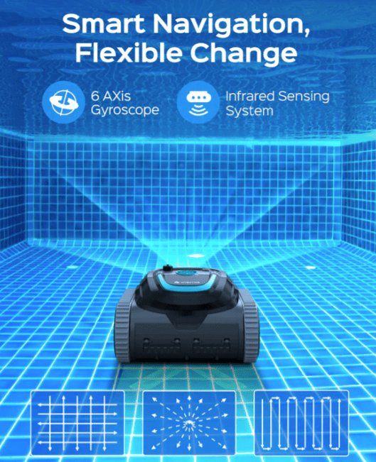 Robot de Piscina Sem Fios Wybot E-TRON Spyder Expert – Fundo e Paredes com Controlo via App