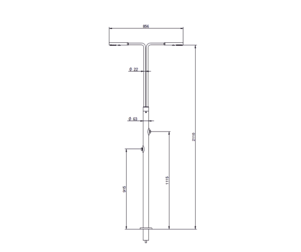 Chuveiro de Exterior em aço Inox para Piscina Ecopool Azora duplo