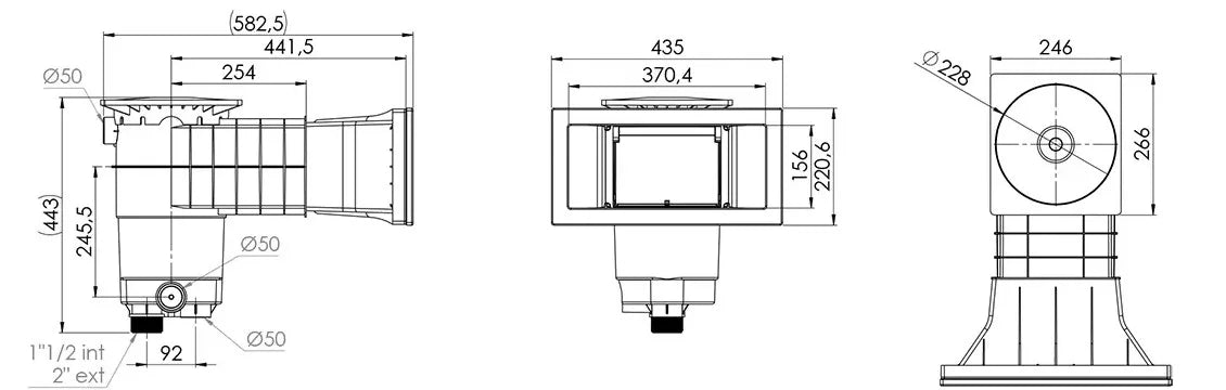 Skimmer Weltico A400 Branco - Boca Larga para Design Moderno