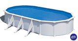 Piscina de Aço Branca ATLANTIS Oval 730x375x132cm – Kit Completo XL de Alta Resistência